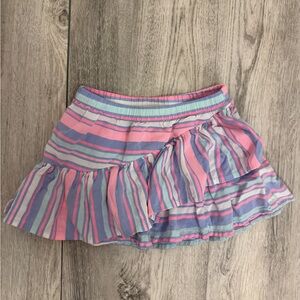 Striped Pink and Blue Ruffle Skirt